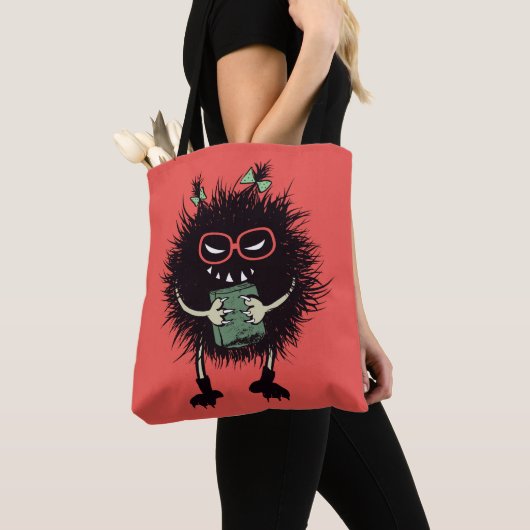 Evil Book Lover Character - Edgy Reading Tote Bag (Dichtbij)