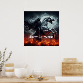 Evil Bord Horse and Death Halloween Poster (Keuken)