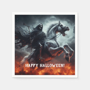 Evil Bord Horse and Death Halloween Servet
