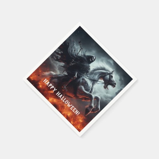 Evil Bord Horse and Death Halloween Servet (Hoek)