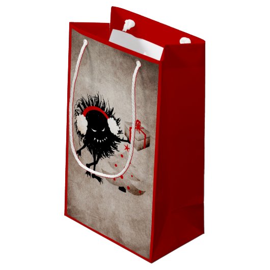 Evil Bug geeft kerstcadeautjes Klein Cadeauzakje (Achterkant Gekanteld)