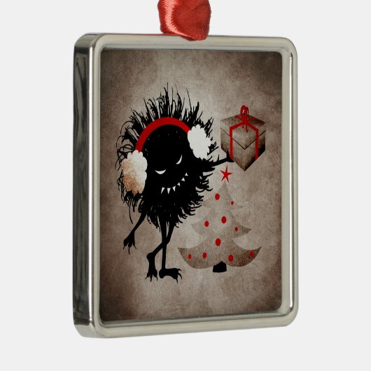 Evil Bug geeft kerstcadeautjes Metalen Ornament (Rechts)