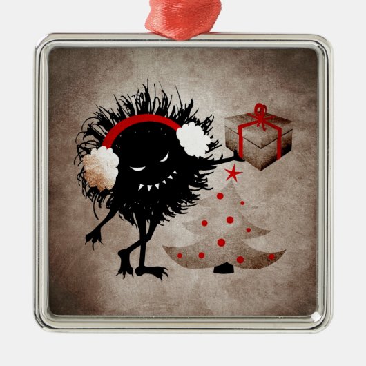 Evil Bug geeft kerstcadeautjes Metalen Ornament (Voorkant)