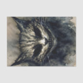 Evil Cat Smiling Waterverf Kunstwerk Tissuepapier (Voorkant)