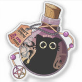Evil Cat Spirit Gevangen In Een Fles - Schattige S Sticker (Voorkant)