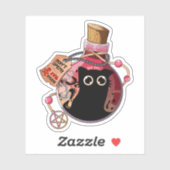 Evil Cat Spirit gevangen in een roze fles Sticker (Vel)
