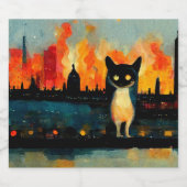 Evil Cat Wants to See the World Burn 01 Sparkling Wijnetiket (Enkel label)