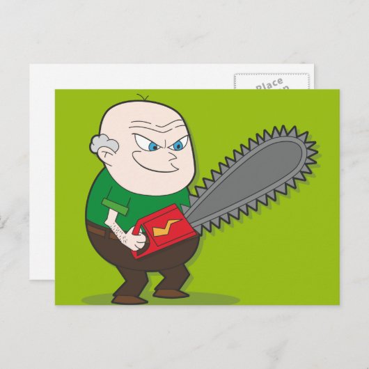 Evil Chainzaag man Briefkaart (Voorkant / Achterkant)