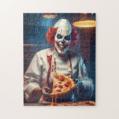 Evil Chef Clown Smelten Pizza Enge Skelet Gift Legpuzzel (Verticaal)