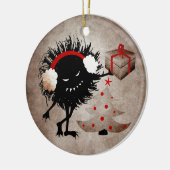 Evil Christmas Bug Met Cadeau - Funny Holiday Keramisch Ornament (Links)