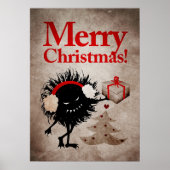 Evil Christmas Bug Met Cadeau - Funny Holiday Poster (Voorkant)