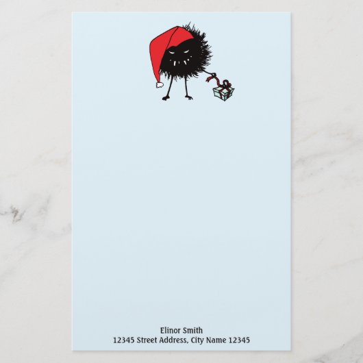 Evil Christmas Bug Uitpakken Cadeau Briefpapier (Voorkant)