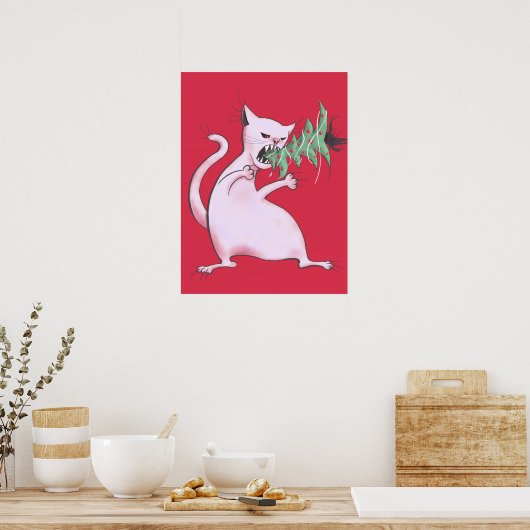 Evil Christmas Cat - Grappige feestdag Poster (Keuken)