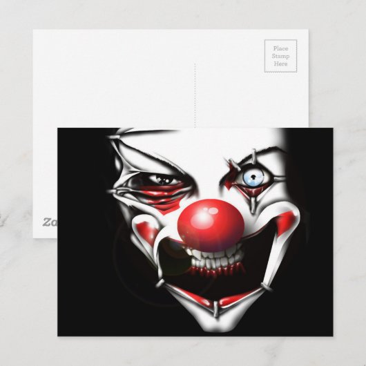 Evil Clown Briefkaart (Voorkant / Achterkant)