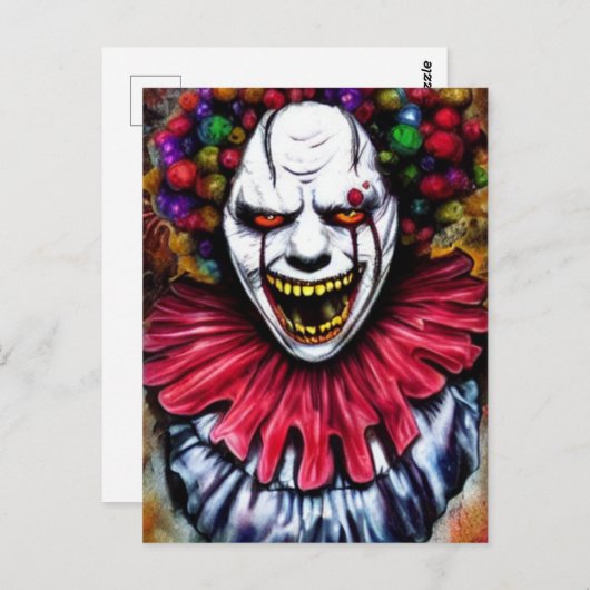 Evil Clown Briefkaart (Voorkant / Achterkant)