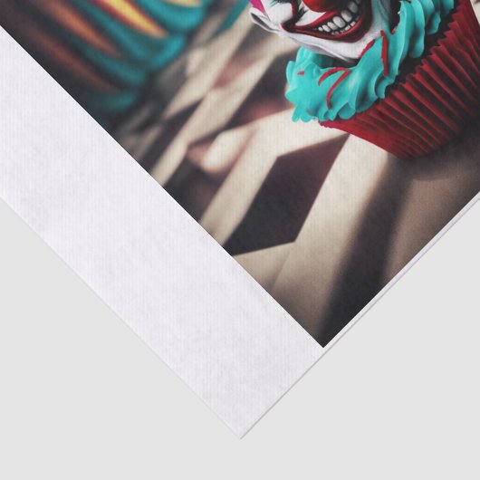 Evil Clown Cupcake Decoupage Papier (Detail)
