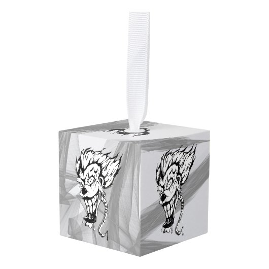 Evil clown Custom Cube Ornament (Voorkant hoekig)