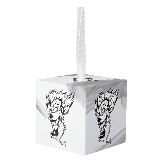 Evil clown Custom Cube Ornament (Achter hoekig)