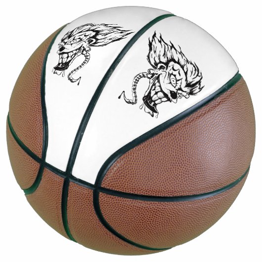 Evil clown Custom Fullsize Basketball Basketbal (Schuin)