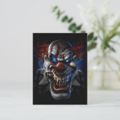 Evil Clown Face Briefkaart (Staand voorkant)