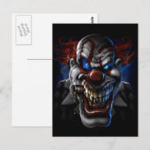 Evil Clown Face Briefkaart (Voorkant / Achterkant)