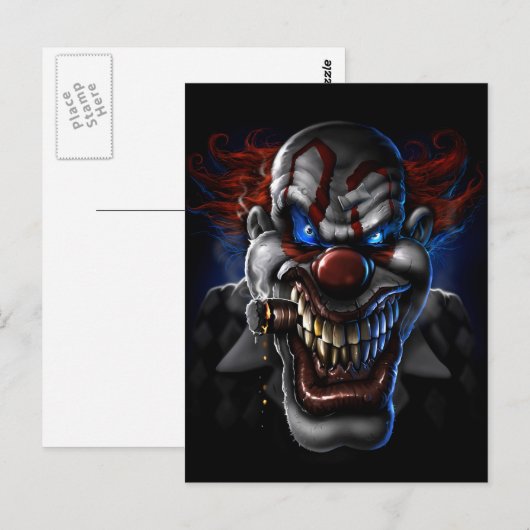 Evil Clown Face Briefkaart (Voorkant / Achterkant)