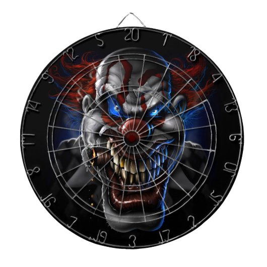 Evil Clown Face Dartbord (Voorkant)