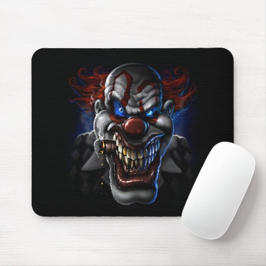 Evil Clown Face Muismat (Met muis)
