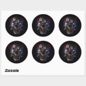 Evil Clown Face Ronde Sticker (Vel)