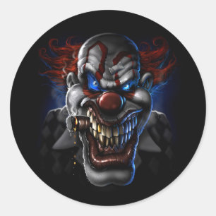 Evil Clown Face Ronde Sticker