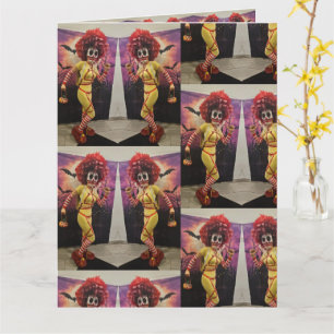 Evil Clown Food Fast Rode pruik Kaart