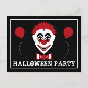 Evil Clown, Halloween Party Aankondigingskaart
