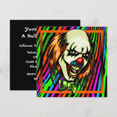 Evil Clown Halloween Party Invitation Kaart (Voorkant / Achterkant)