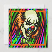 Evil Clown Halloween Party Invitation Kaart (Voorkant)