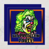 Evil Clown Halloween Party Invitation Kaart (Voorkant / Achterkant)