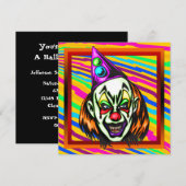 Evil Clown Halloween Party Invitation Kaart (Voorkant / Achterkant)