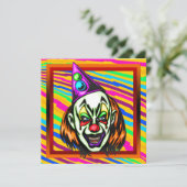 Evil Clown Halloween Party Invitation Kaart (Staand voorkant)