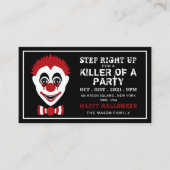 Evil Clown, Halloween Party Ticket Invitation Informatiekaartje (Voorkant)