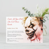 Evil Clown Halloween Uitnodiging - Sinister Smile (Staand voorkant)