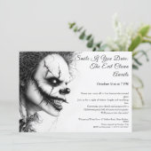 Evil Clown Halloween Uitnodiging - Sinister Smile (Staand voorkant)