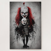 Evil Clown Kind met een enge clown hoofd Legpuzzel (Verticaal)