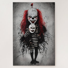 Evil Clown Kind met een enge clown hoofd Legpuzzel