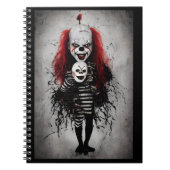 Evil Clown Kind met een enge clown hoofd Notitieboek (Voorkant)