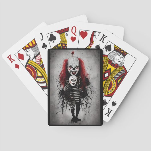 Evil Clown Kind met een enge clown hoofd Pokerkaarten (Achterkant)