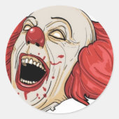 Evil clown ontwerp ronde sticker (Voorkant)