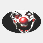 Evil Clown Ovale Sticker (Voorkant)
