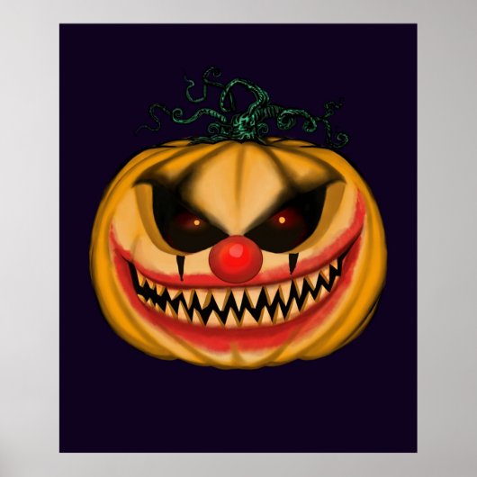 Evil Clown Pumpkin Poster (Voorkant)