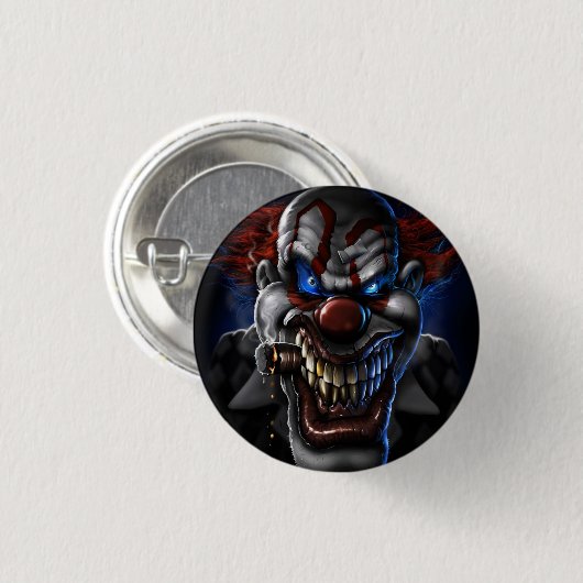 EVIL CLOWN RONDE BUTTON 3,2 CM (Voorkant /achterkant)
