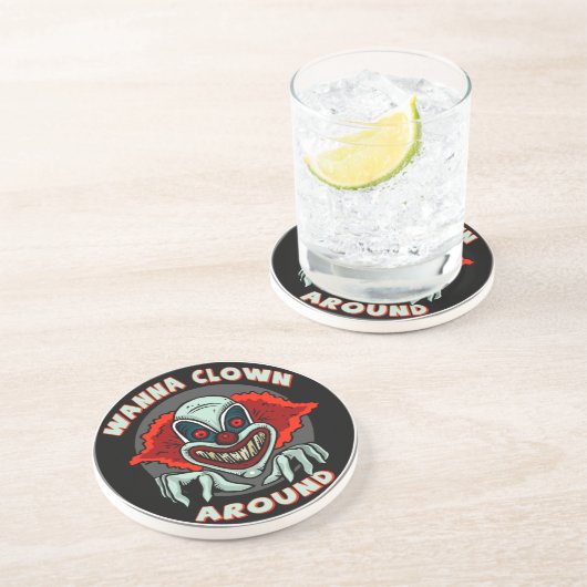 Evil Clown Sandstone Onderzetter (Zijkant)