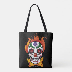 Evil Clown Skull Canvas tas - Costumed Created